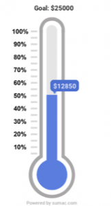 Picture of a thermometer with blue to indicate rising funds